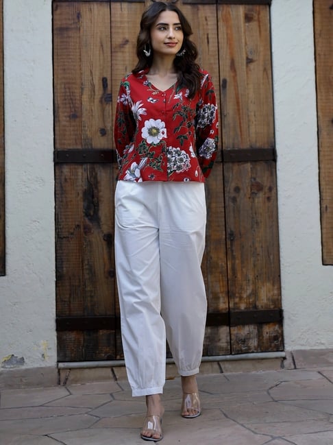 SAY Maroon Printed Pyjamas Set-picture-22