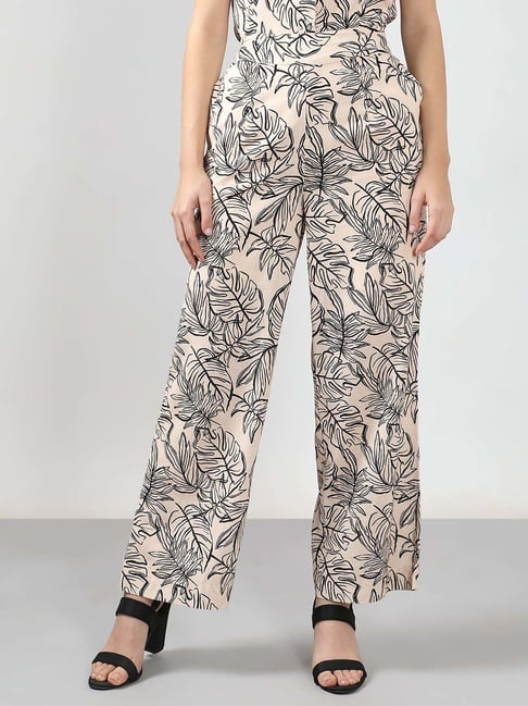 Vero Moda Beige Printed Casual Trousers-image-44