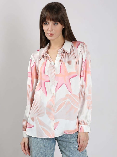 Vero Moda Cloud Dancer Printed Casual Shirt-picture-11