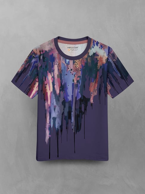 Hellcat Boys Purple Graphic T-Shirt