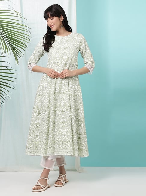 W Green Pure Cotton Printed Kurta-picture-43