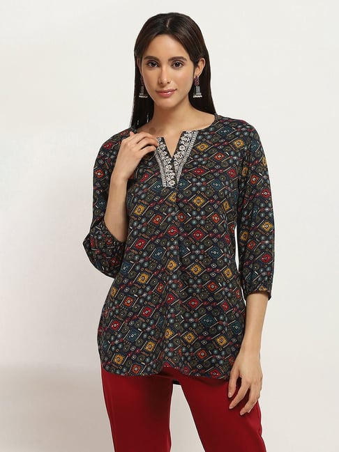 Rangriti Navy Blue Printed Kurti-picture-36