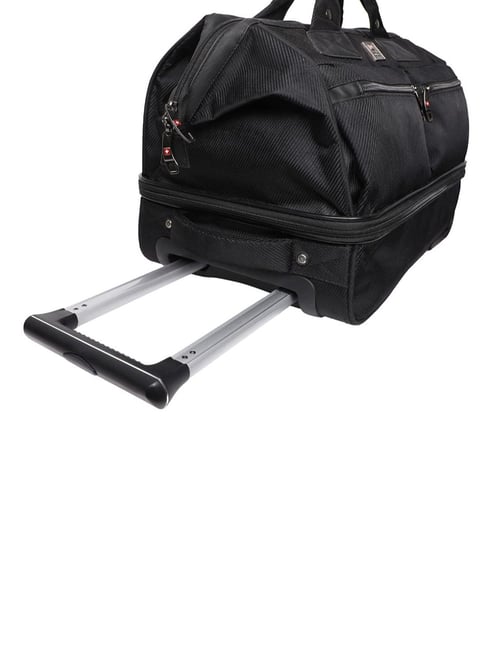 Swiss Military Small Black Combo of Soft Cabin Luggage Trolley