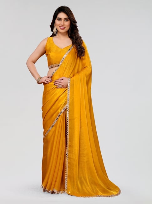 FABMORA Gold Embellished Sarees with Unstitched Blouse-picture-28