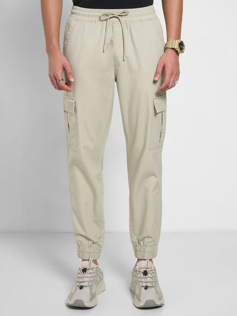 people by pantaloons grey cotton regular fit joggers