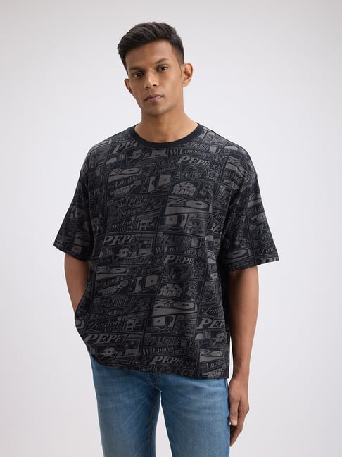 Pepe Jeans Black Cotton Comfort Fit Printed T-Shirt-picture-47