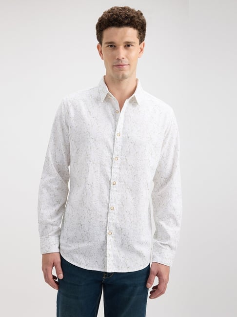 Pepe Jeans White Cotton Regular Fit Printed Shirt-picture-10