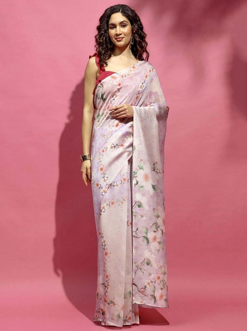 Navyasa By Liva Purple Floral Print Saree-picture-47