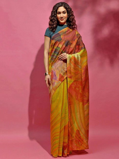 Navyasa By Liva Yellow Printed Saree-picture-17