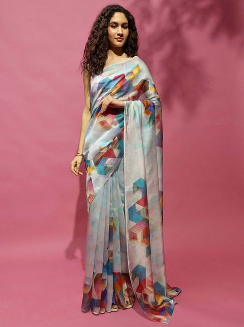 Navyasa By Liva Blue Printed Saree-picture-14