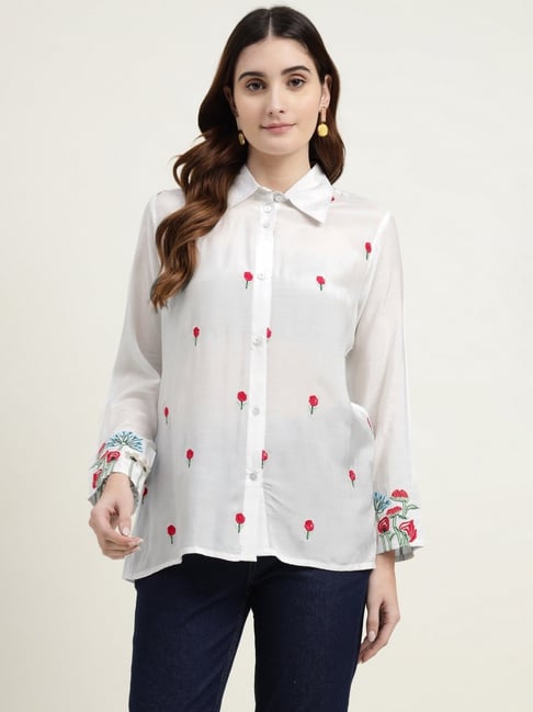 Zari Jaipur Pink Silk Blend Shirt-picture-40