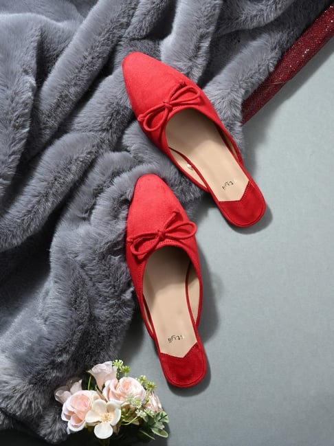 Styli Women's Red Mule Shoes