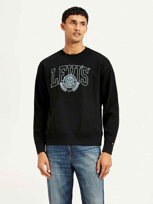 Levi's Black Cotton Relaxed Fit Logo Sweatshirt-picture-28