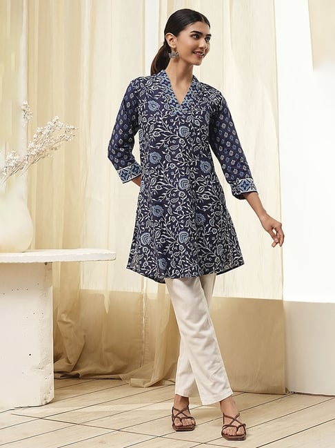 Biba Indigo Cotton Printed Kurta-picture-22