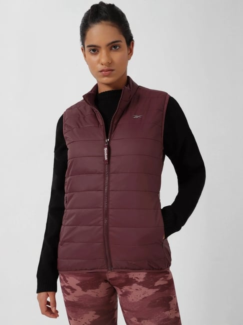 Reebok Maroon Regular Fit Jacket