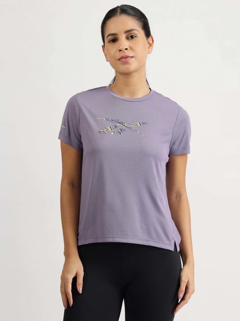 Reebok Purple Regular Fit Printed Sports T-Shirt-picture-26