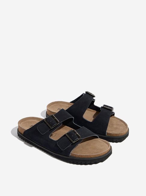 SOLEPLAY by Westside Navy Dual-Strap Leather Sandals