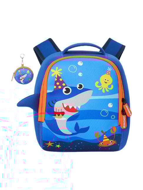 Little Surprise Box Blue Shark print Early School Cartoons Backpack