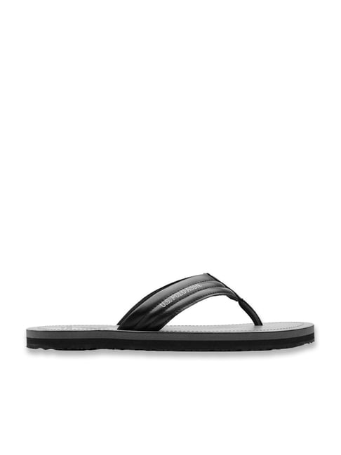 U.S. Polo Assn. Men's Black MUSA Flip Flops