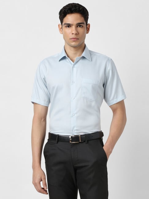 Van Heusen Blue Cotton Regular Fit Shirt-picture-37