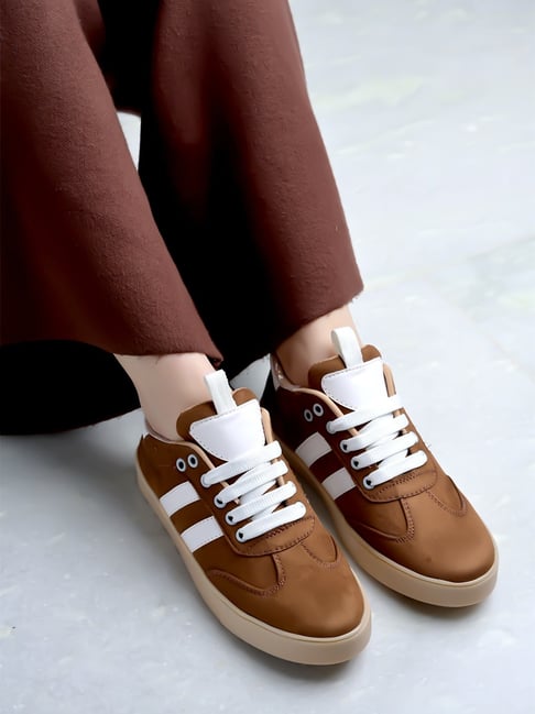 Shoetopia Women's Tan Casual Sneakers-picture-12
