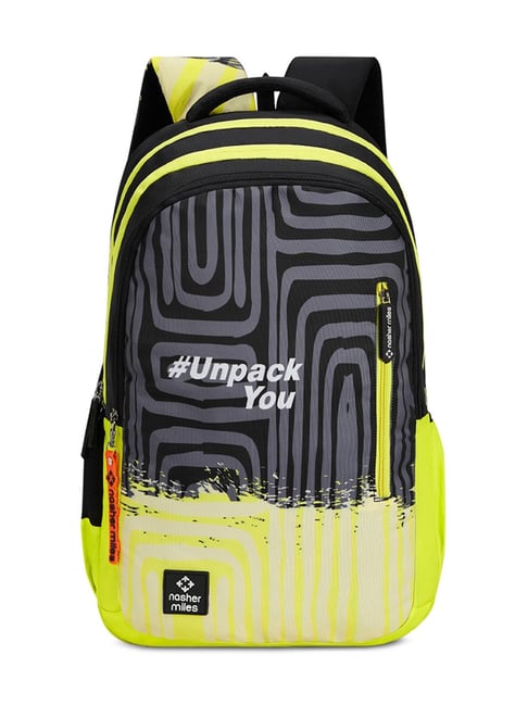 Nasher Miles Psychology Black & Yellow Printed Laptop Backpack-picture-39
