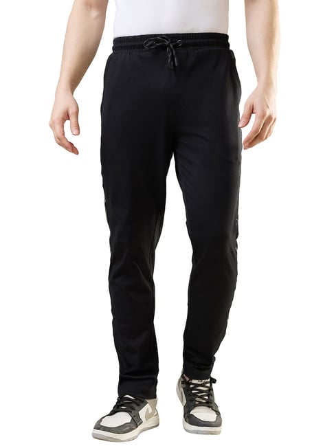 Park Avenue Black Cotton Blend Regular Fit Solid Trackpants-picture-37