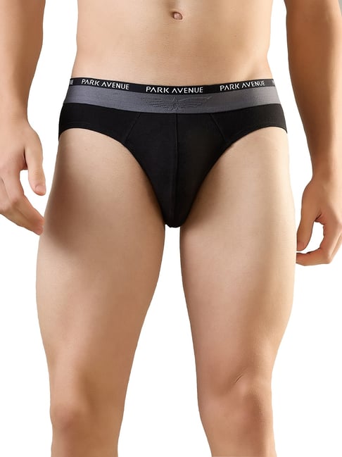 Park Avenue Black Cotton Blend Regular Fit Solid Briefs-picture-38