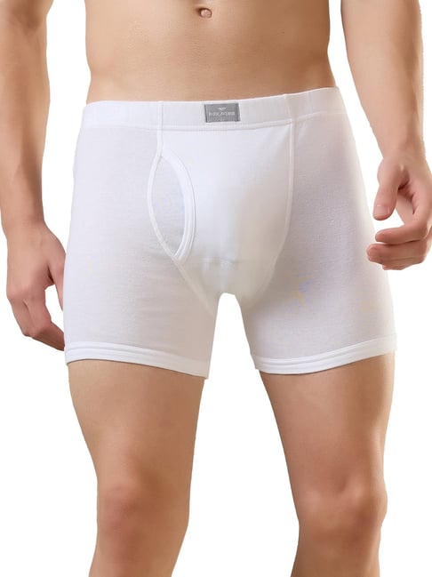 Park Avenue White Pure Cotton Regular Fit Solid Trunks-picture-31