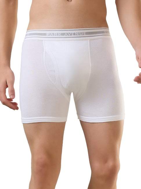 Park Avenue White Pure Cotton Regular Fit Solid Trunks