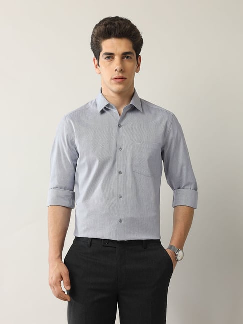 Arrow Grey Slim Fit Self Design Shirt-picture-28