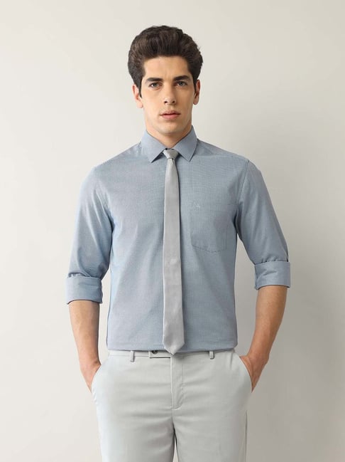 Arrow Green Slim Fit Self Design Shirt-picture-41