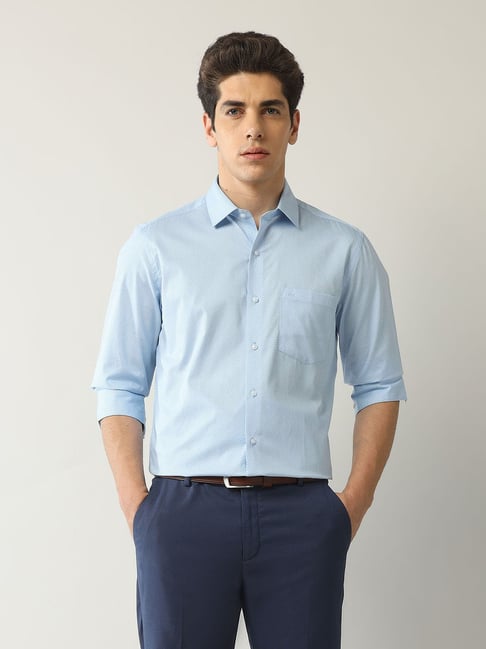 Arrow Blue Regular Fit Geometric Shirt-picture-47