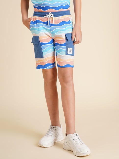 Jack & Jones Junior Boys Blue Abstract Regular Fit Shorts-picture-29