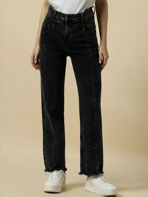 Allen Solly Black Cotton Regular Fit Jeans-picture-38