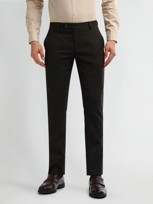Arrow Brown Slim Fit Trousers-picture-22