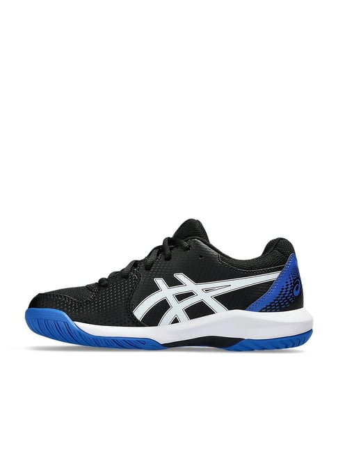 Buy Asics Kids GEL-DEDICATE GS Black Tuna Blue Tennis Shoes at