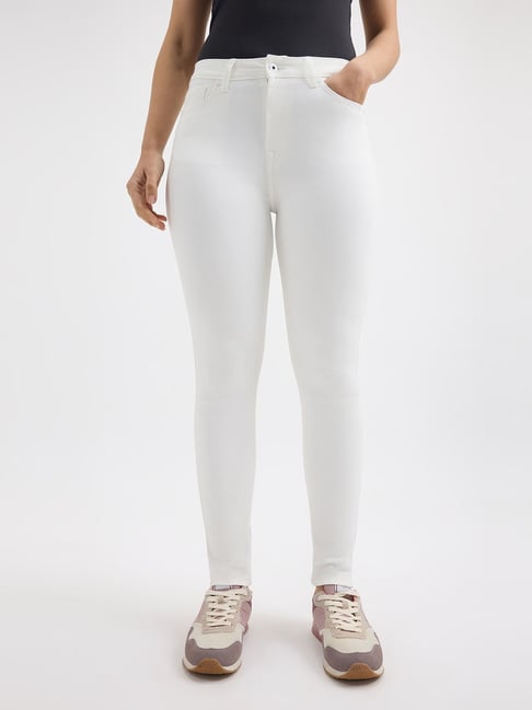 Pepe Jeans Ecru Skinny Fit High Rise Jeans