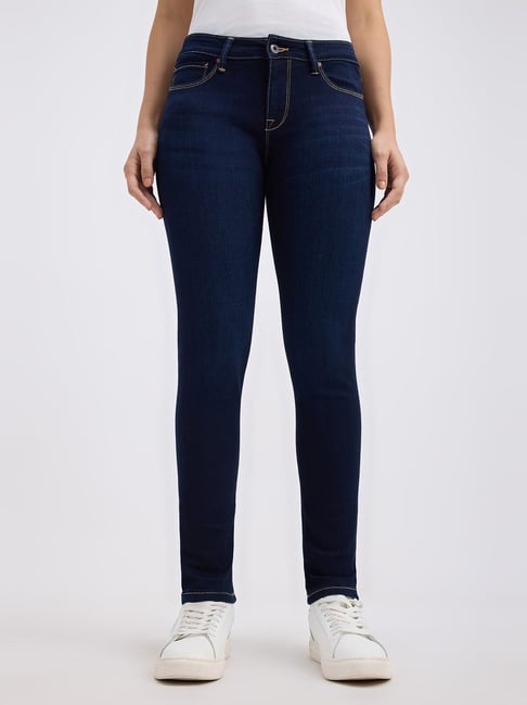Pepe Jeans Dark Rinse Skinny Fit Mid Rise Jeans