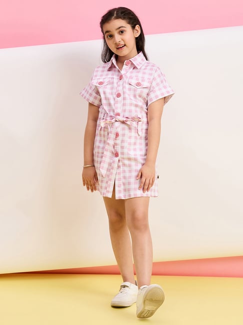 StyloBug Girls Pink Knee Length Printed Dress-picture-26