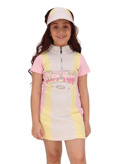 Cutecumber Girls Pink Printed Dress-picture-34