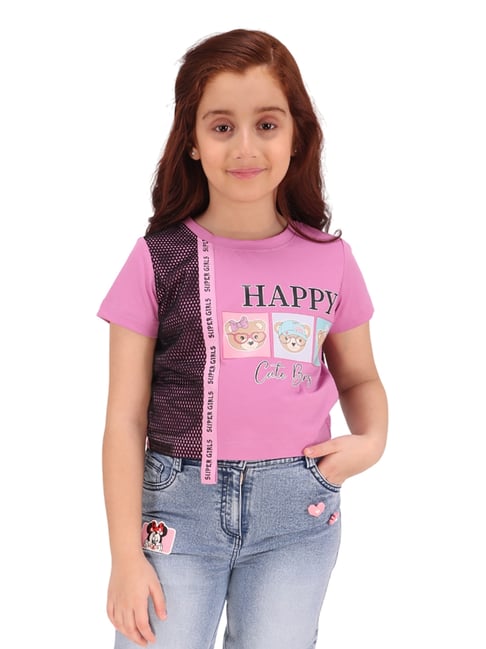 Cutecumber Girls Purple Printed T-Shirt-picture-31