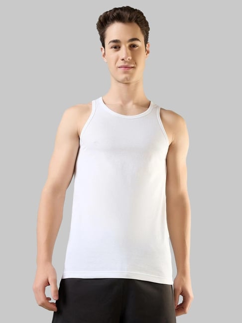Park Avenue White Cotton Regular Fit Vest