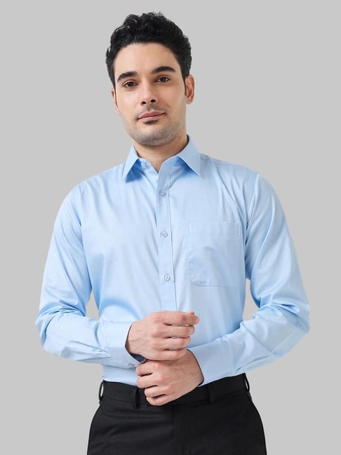 Raymond Blue Cotton Slim Fit Shirt