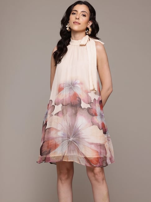ritu kumar short dresses Rust Silk Short Dress Design by Ri Ritu Kumar at Pernia's Pop Up Shop 2026