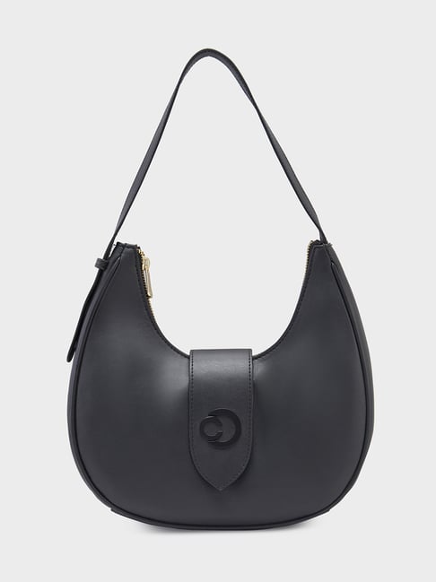 Caprese Black Celia Faux Leather Hobo Bag
