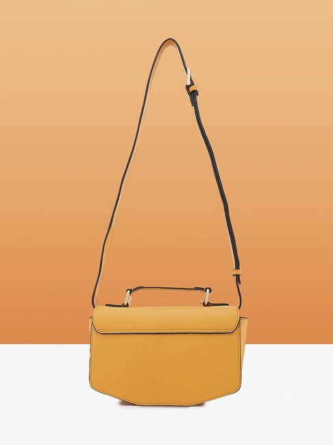 Caprese Yellow Minimal Faux Leather Shoulder Bag