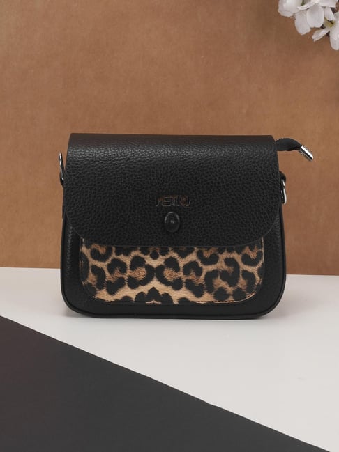 Metro Black Animal Effect Medium Cross Body Bag-picture-42