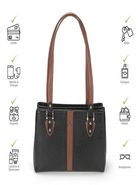 Mochi Black Medium Leather Shoulder Bag