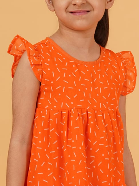 strapless open back dress Buy Kids Orange Frock Online